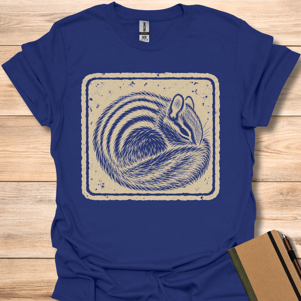 Sleeping Chipmunk Japanese Stamp - Navy
