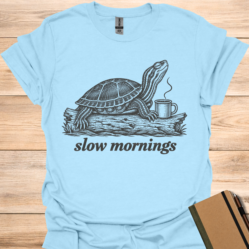 Slow Mornings Turtle - Light Blue