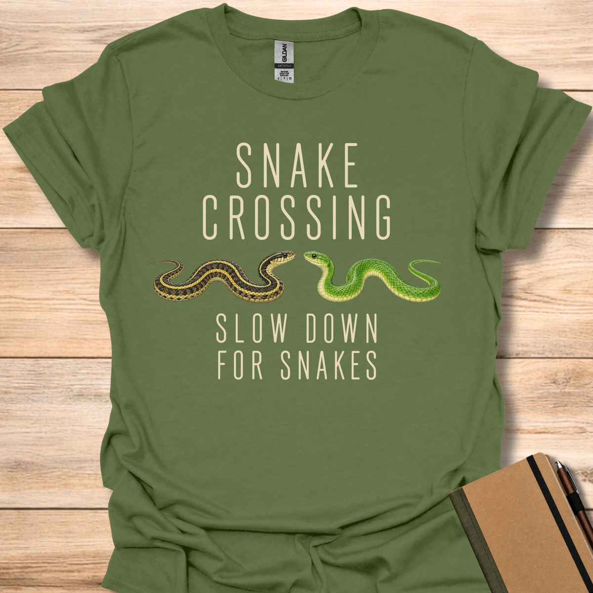 Snake Crossing - Military Green