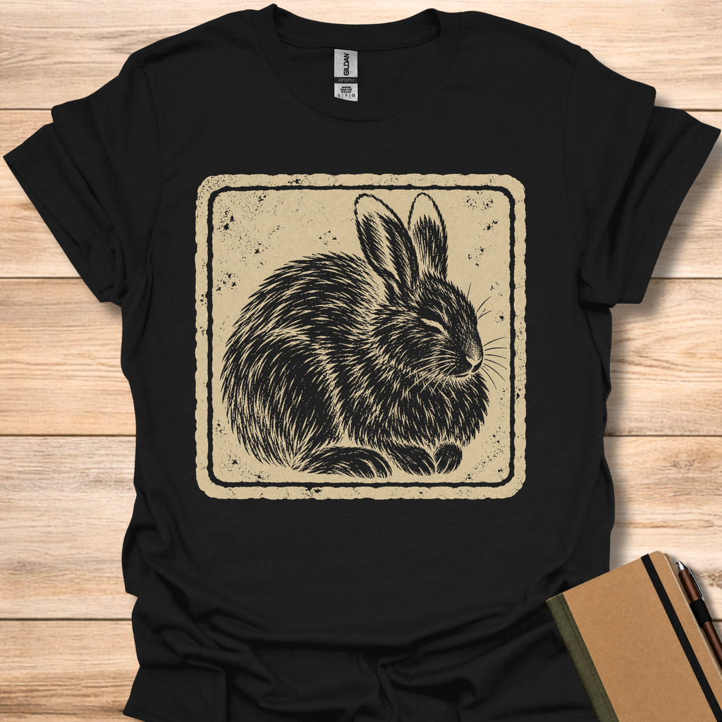 Snowshoe Hare Japanese Stamp - Black