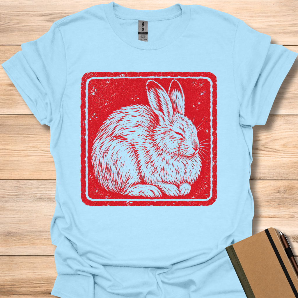 Snowshoe Hare Japanese Stamp - Light Blue