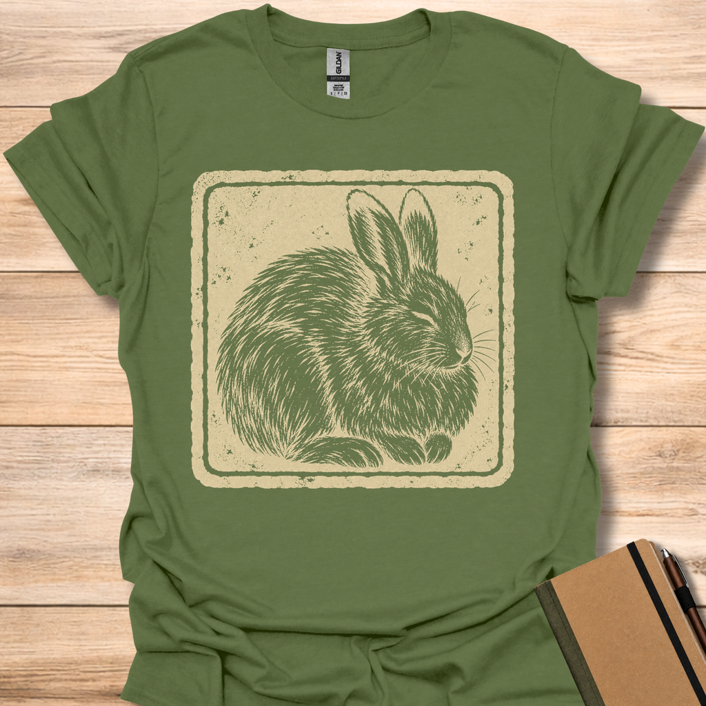 Snowshoe Hare Japanese Stamp - Military Green