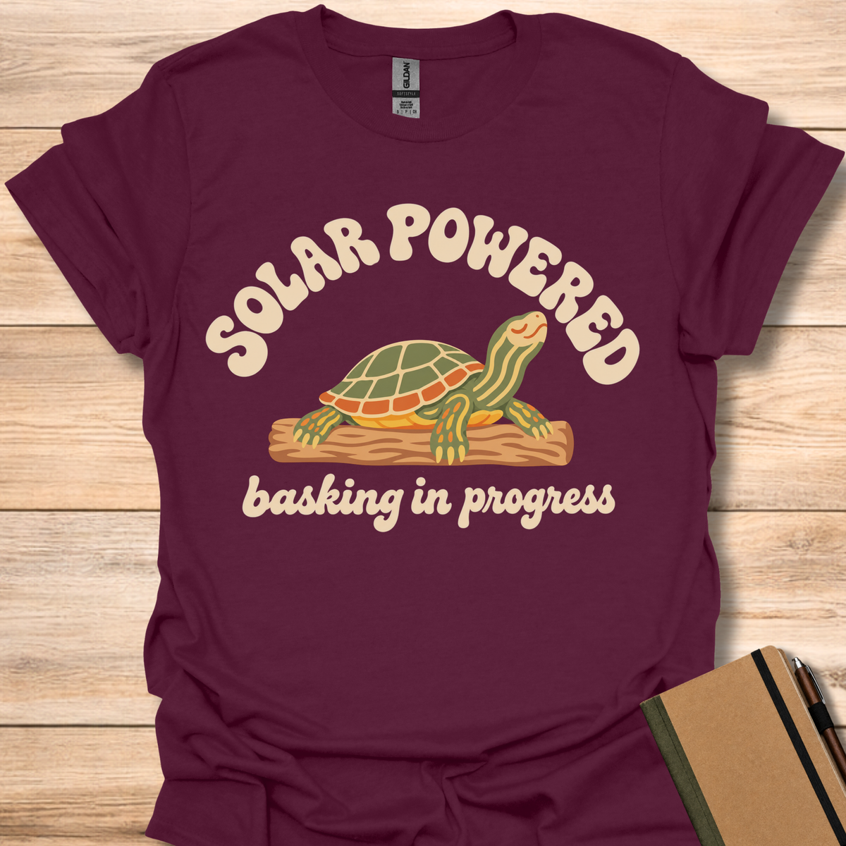 Solar Powered Turtle - Maroon