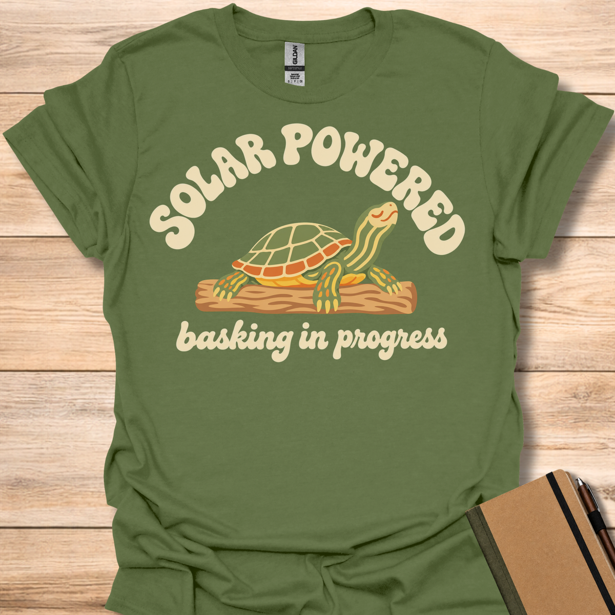 Solar Powered Turtle - Military Green
