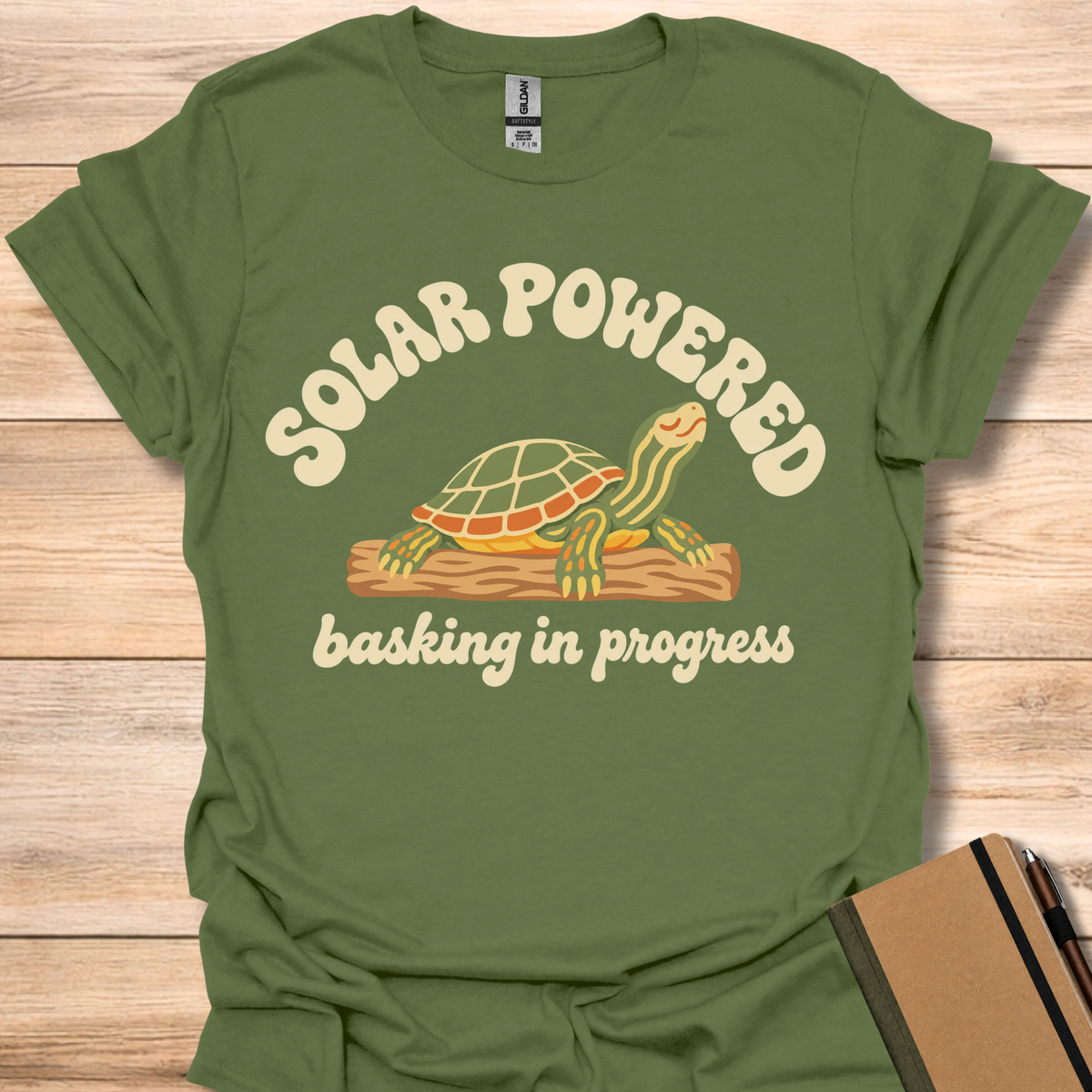 Solar Powered Turtle - Military Green