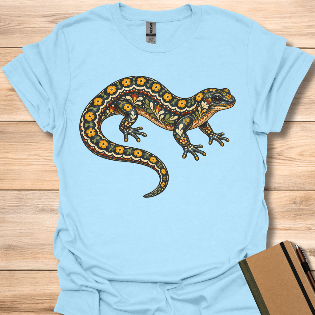 Spotted Salamander Folk Art - Light Blue