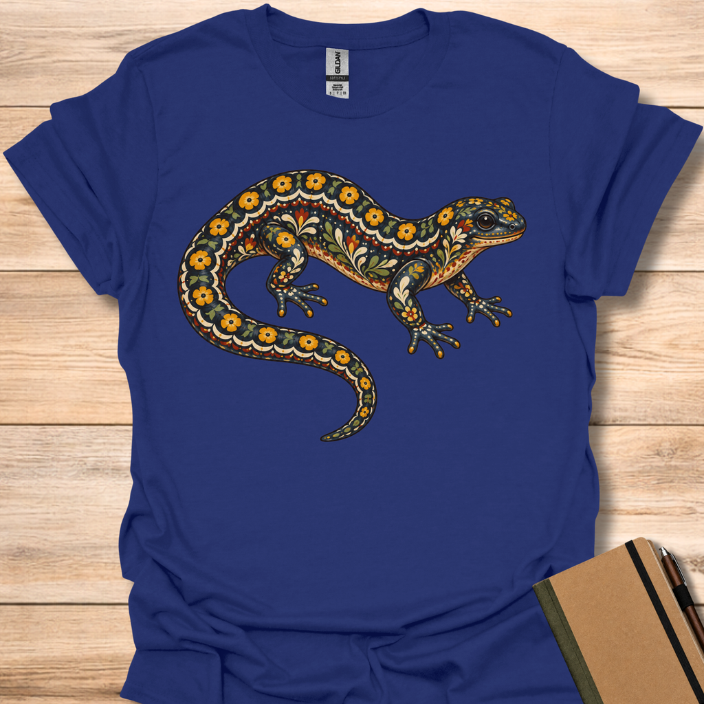 Spotted Salamander Folk Art - Navy