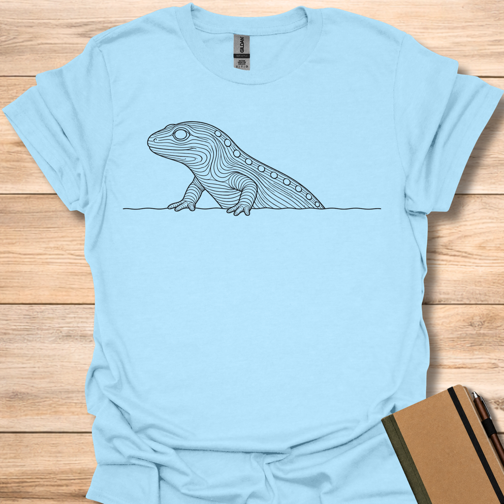 Spotted Salamander Line Art - Light Blue