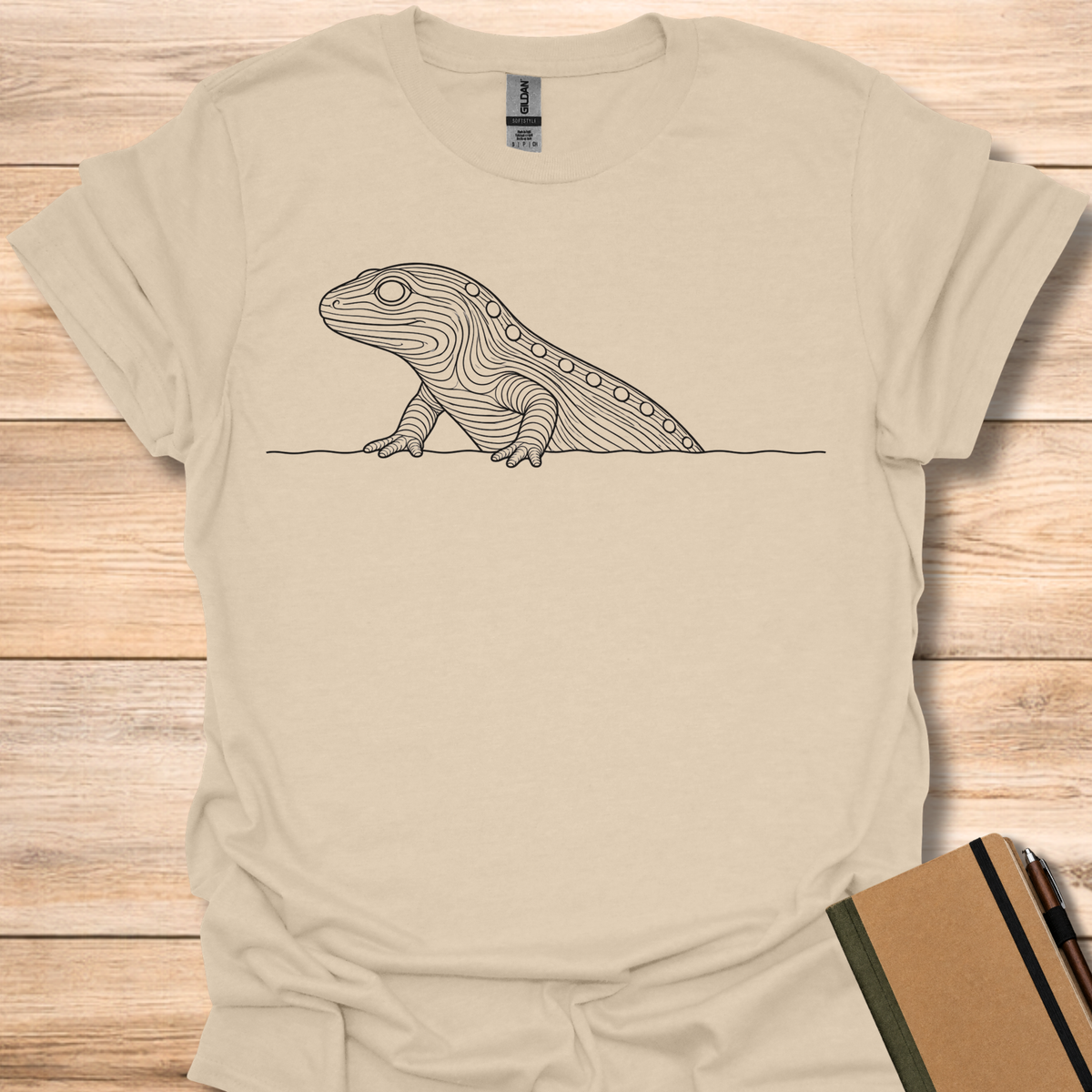 Spotted Salamander Line Art - Sand
