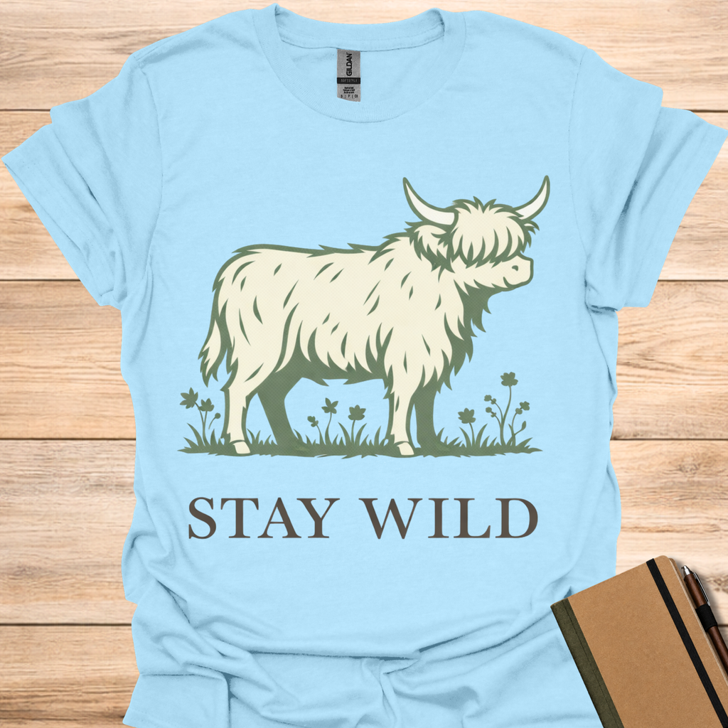 Stay Wild Cow - Light Blue