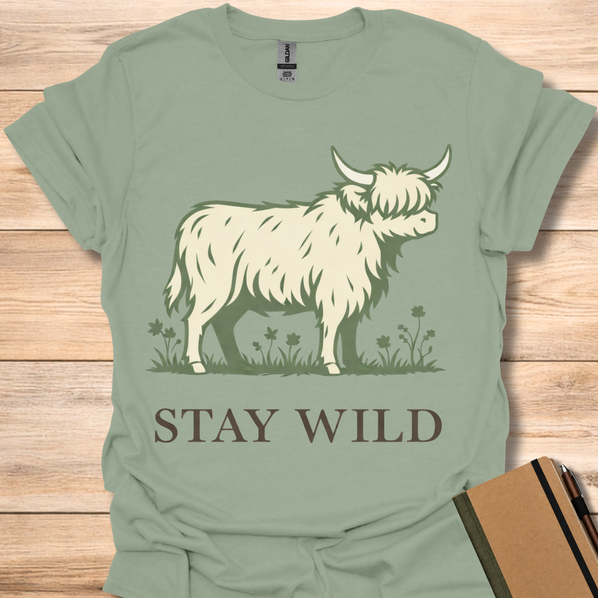 Stay Wild Cow - Sage