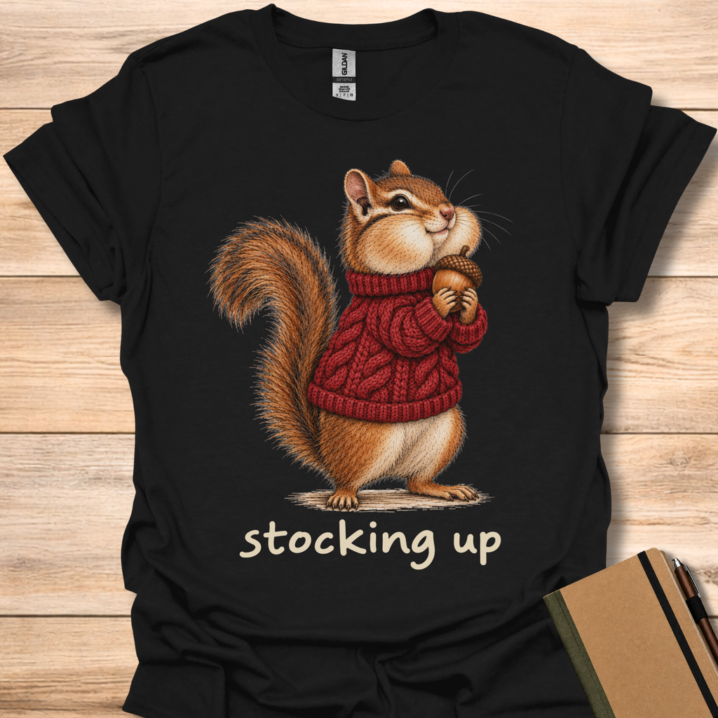 Stocking Up Chipmunk - Black