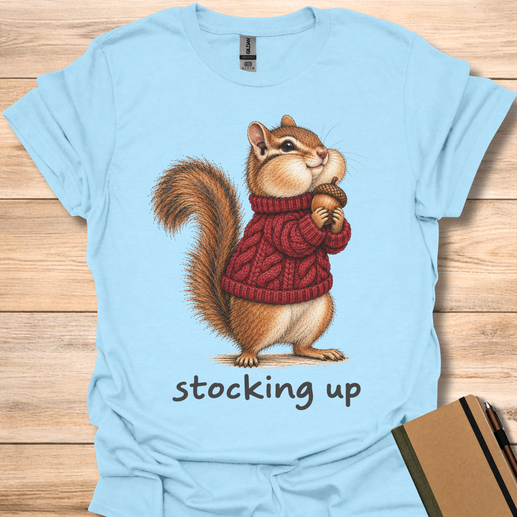 Stocking Up Chipmunk - Light Blue