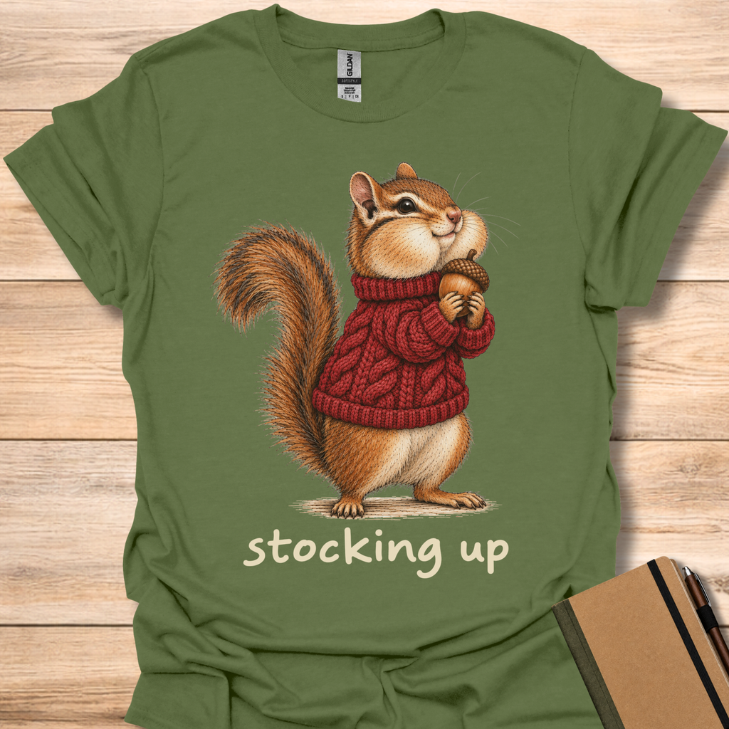Stocking Up Chipmunk - Military Green
