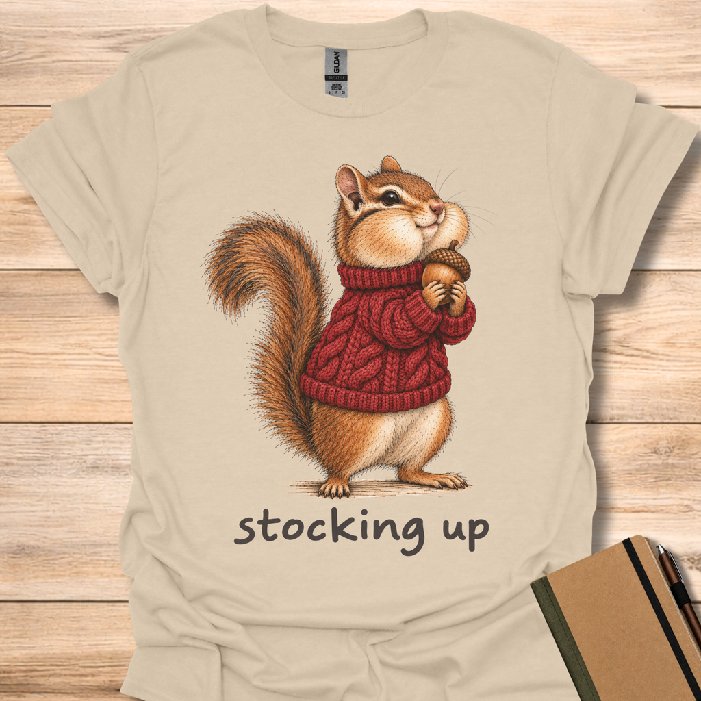 Stocking Up Chipmunk - Sand
