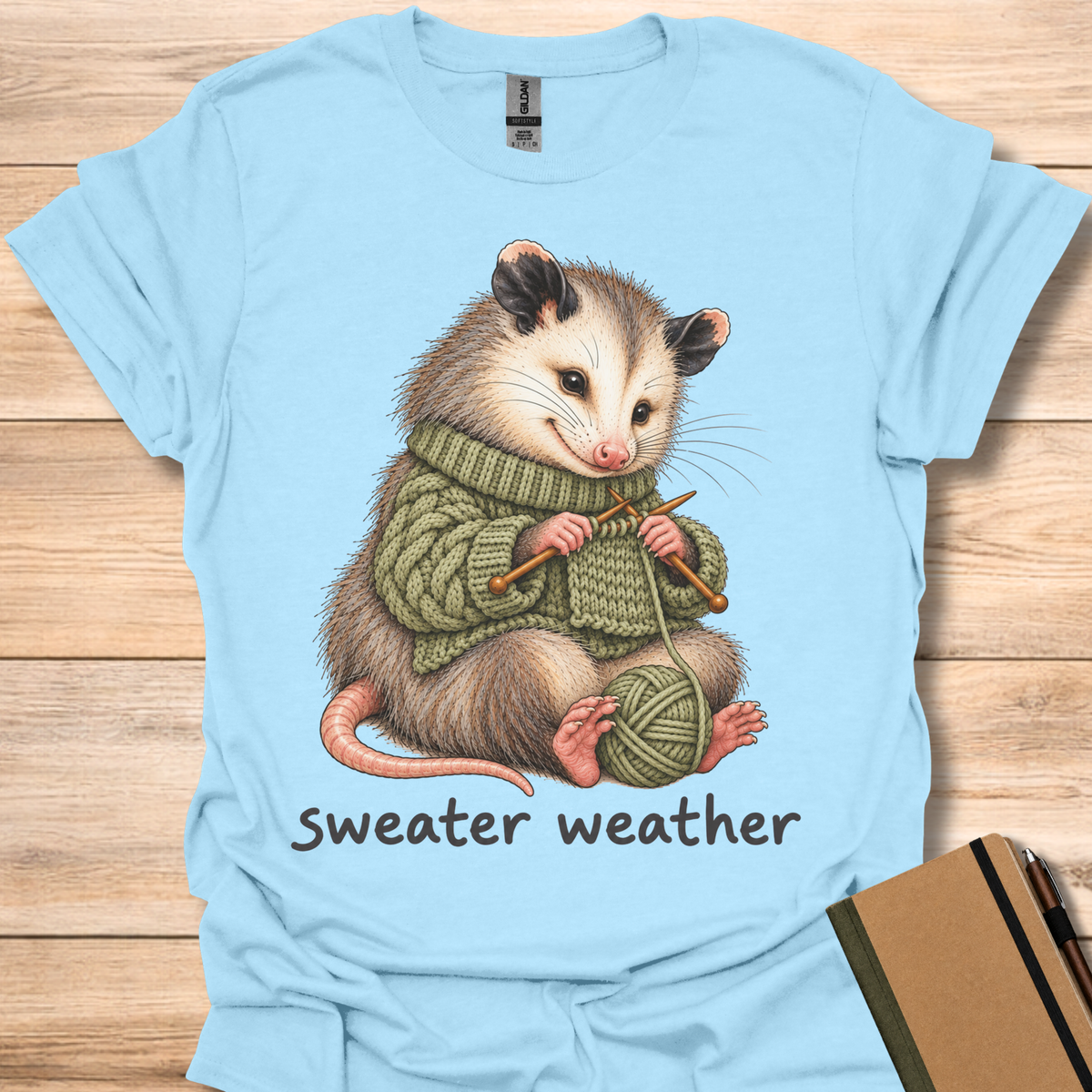 Sweater Weather Opossum - Light Blue