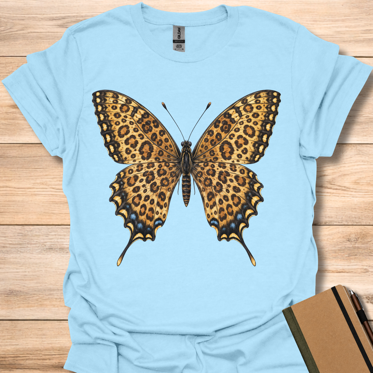 Tiger Swallowtail Leopard Print - Light Blue