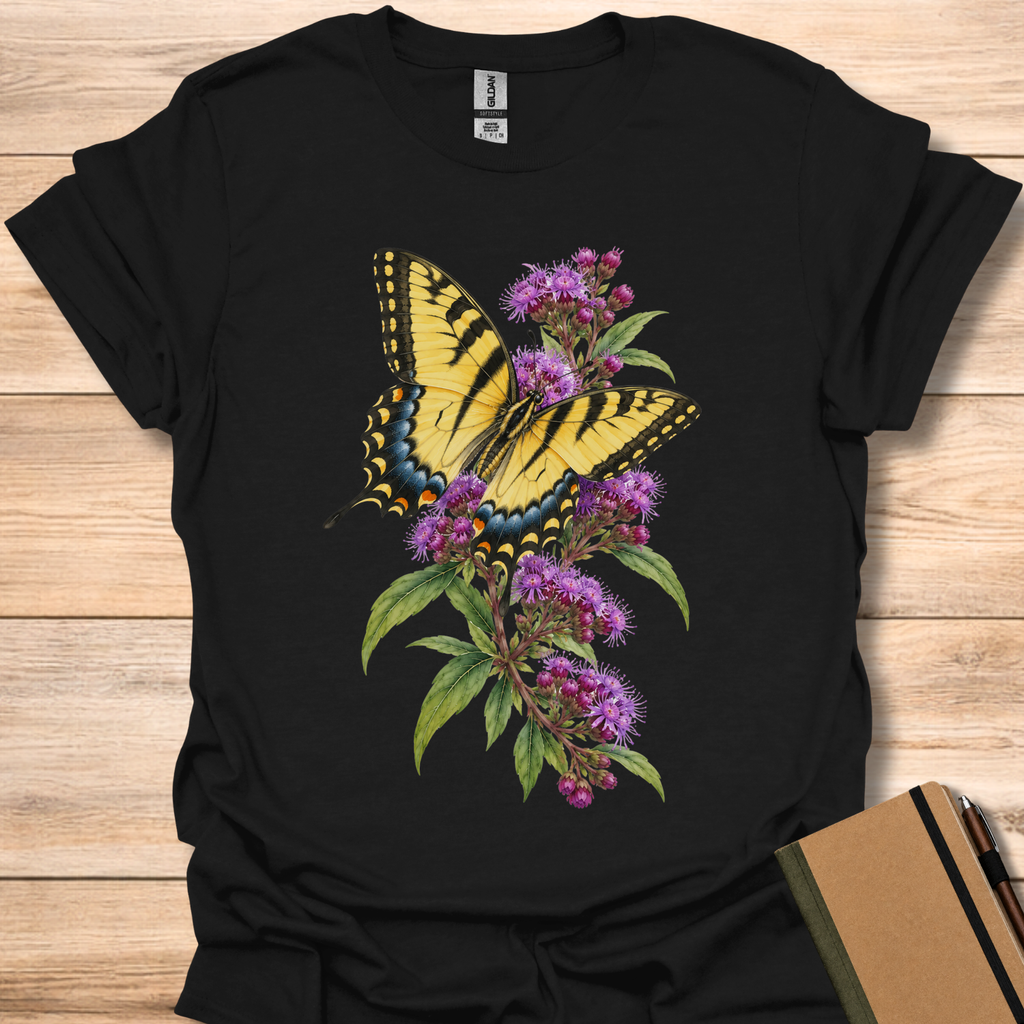 Tiger Swallowtail On Ironweed - Black