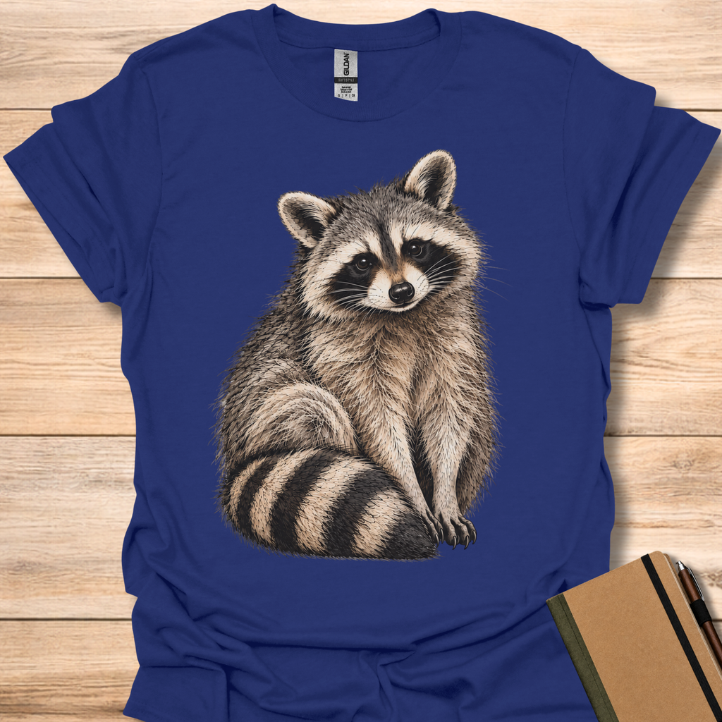 Waiting Patiently Raccoon - Navy