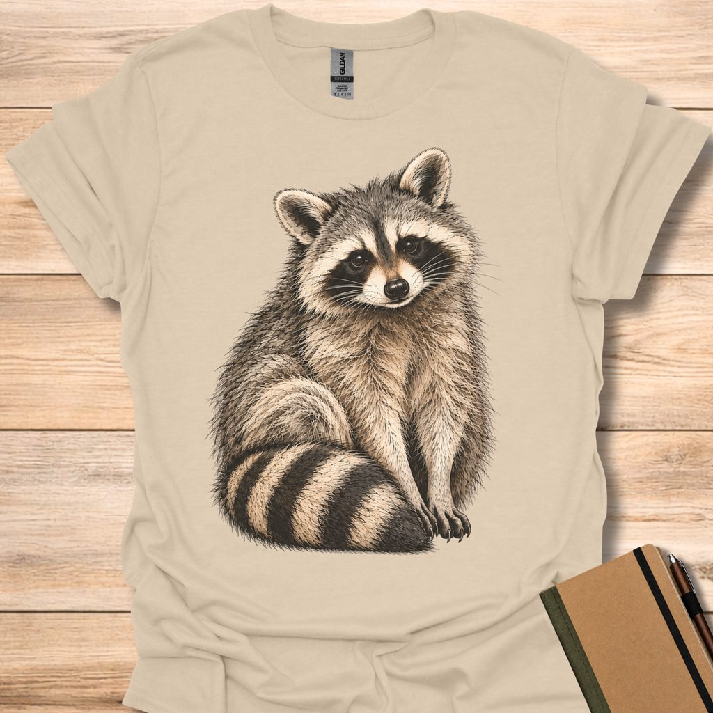 Waiting Patiently Raccoon - Sand