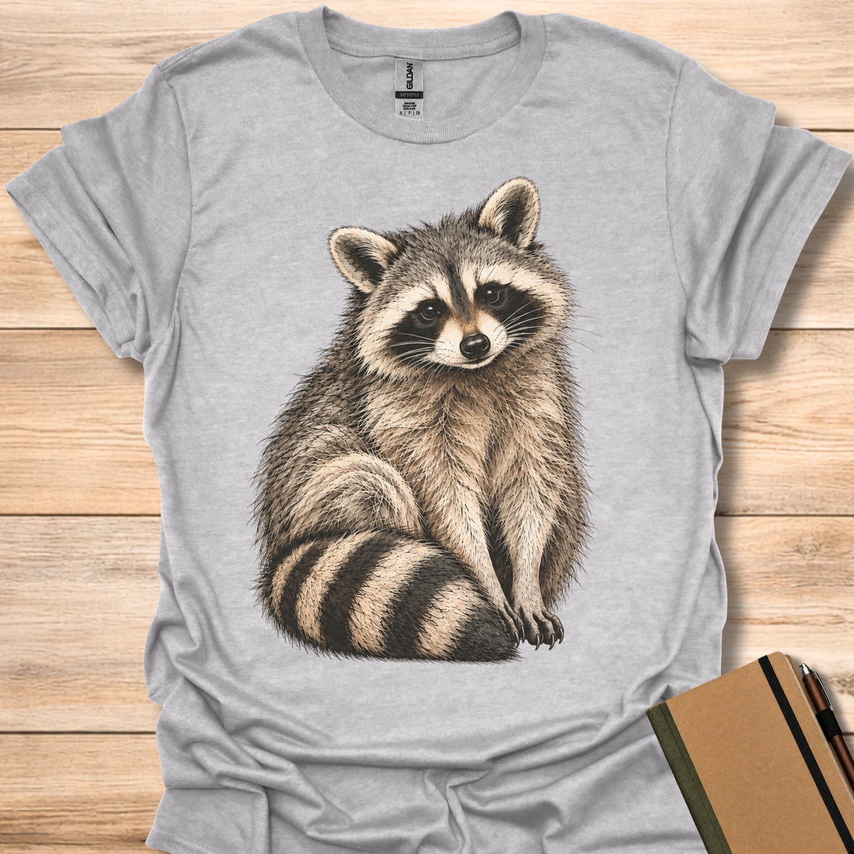 Waiting Patiently Raccoon - Sport Grey