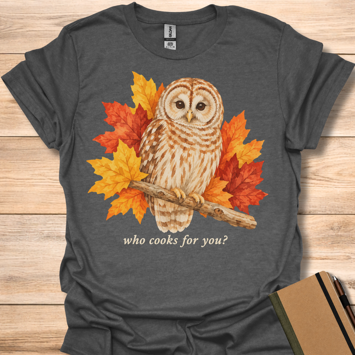 Who Cooks For You Owl - Dark Heather