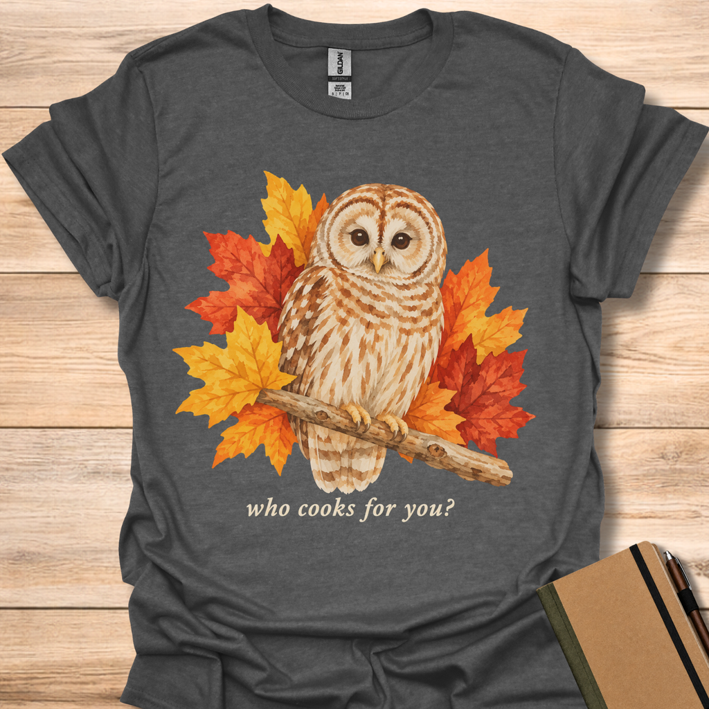 Who Cooks For You Owl - Dark Heather