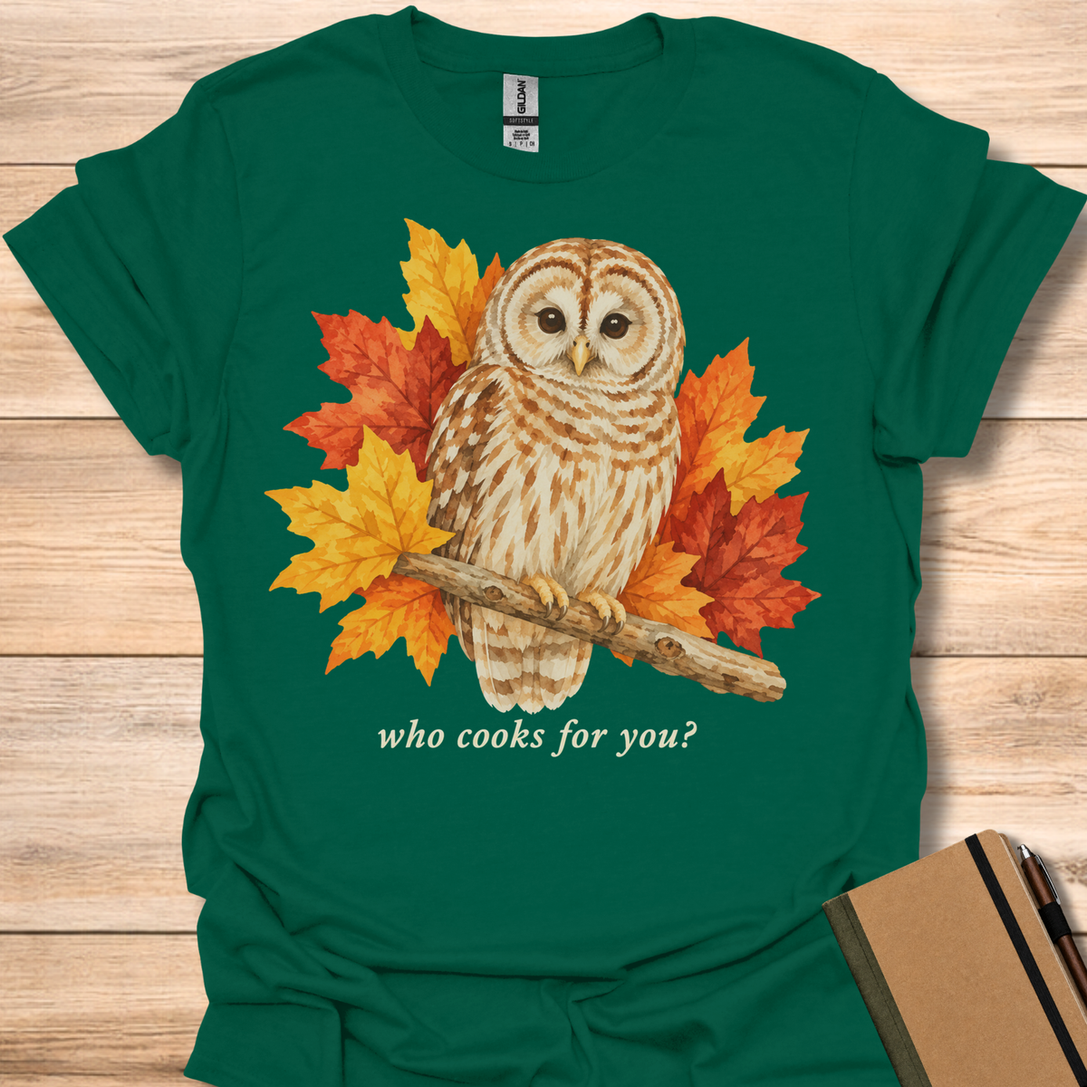 Who Cooks For You Owl - Forest Green