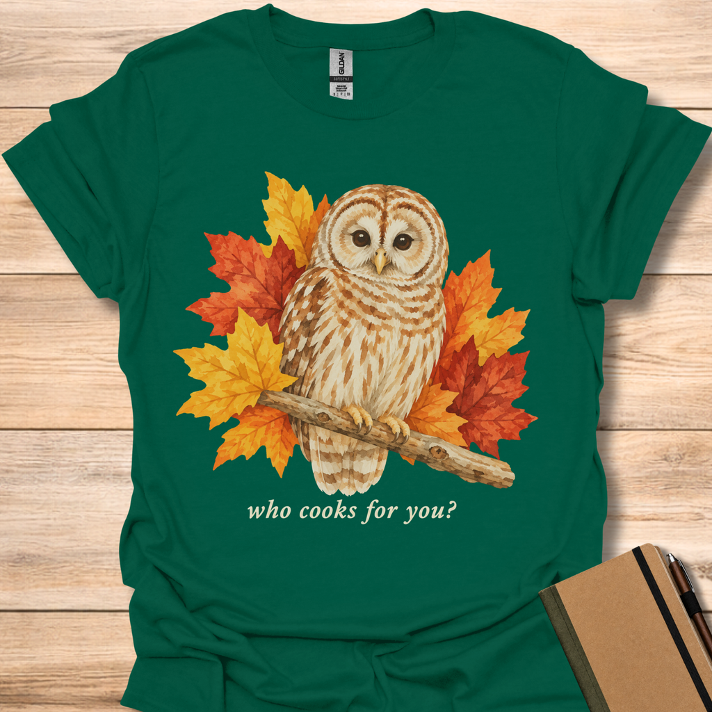 Who Cooks For You Owl - Forest Green