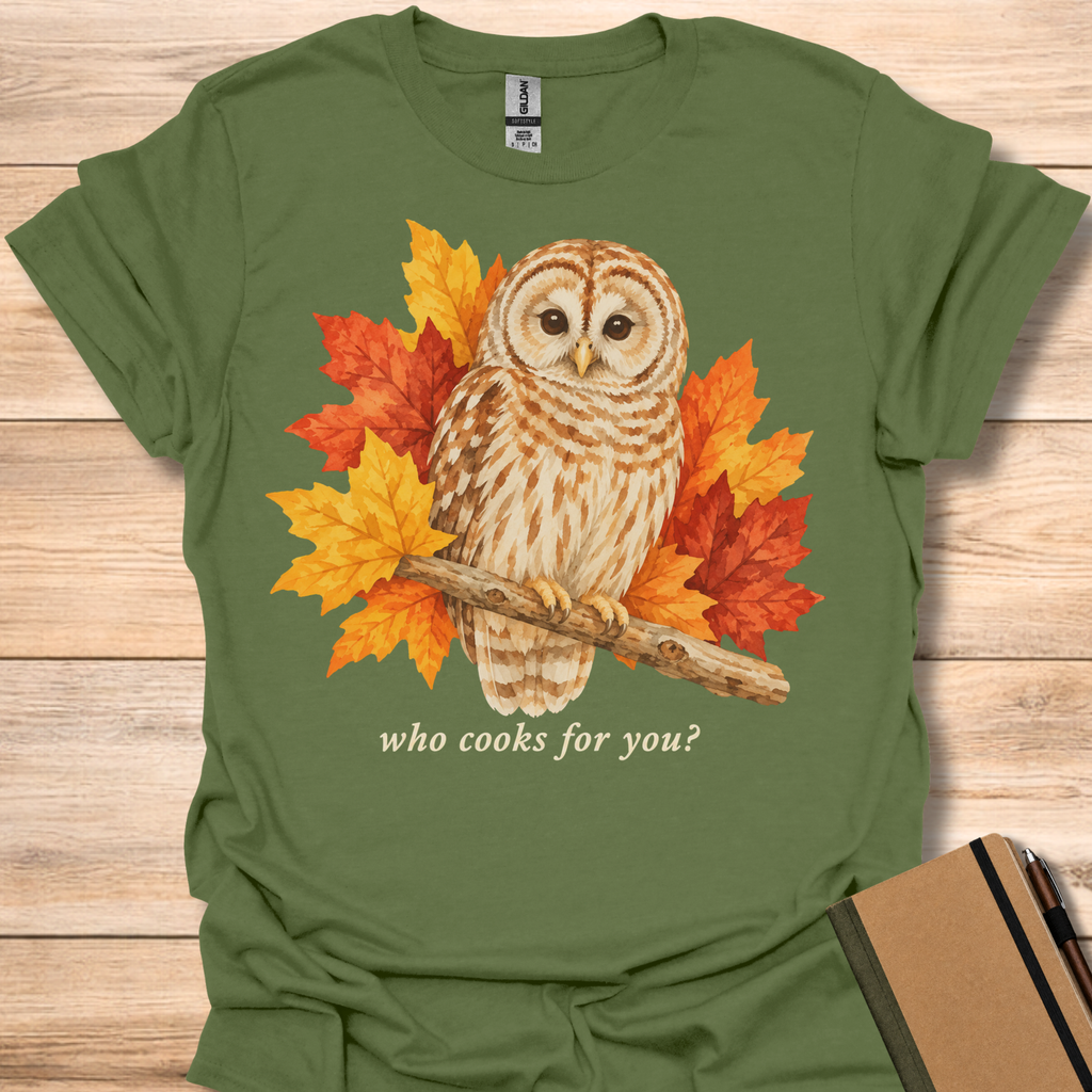 Who Cooks For You Owl - Military Green
