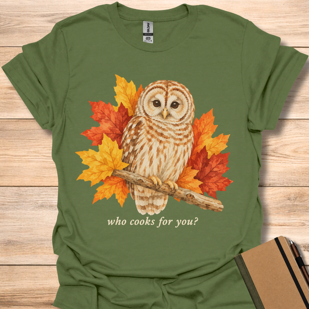 Who Cooks For You Owl - Military Green