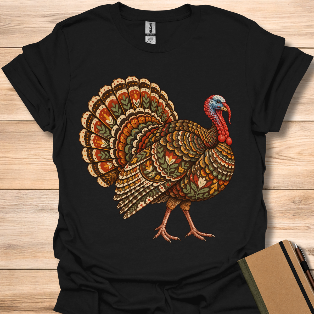 Wild Turkey Folk Art - Black