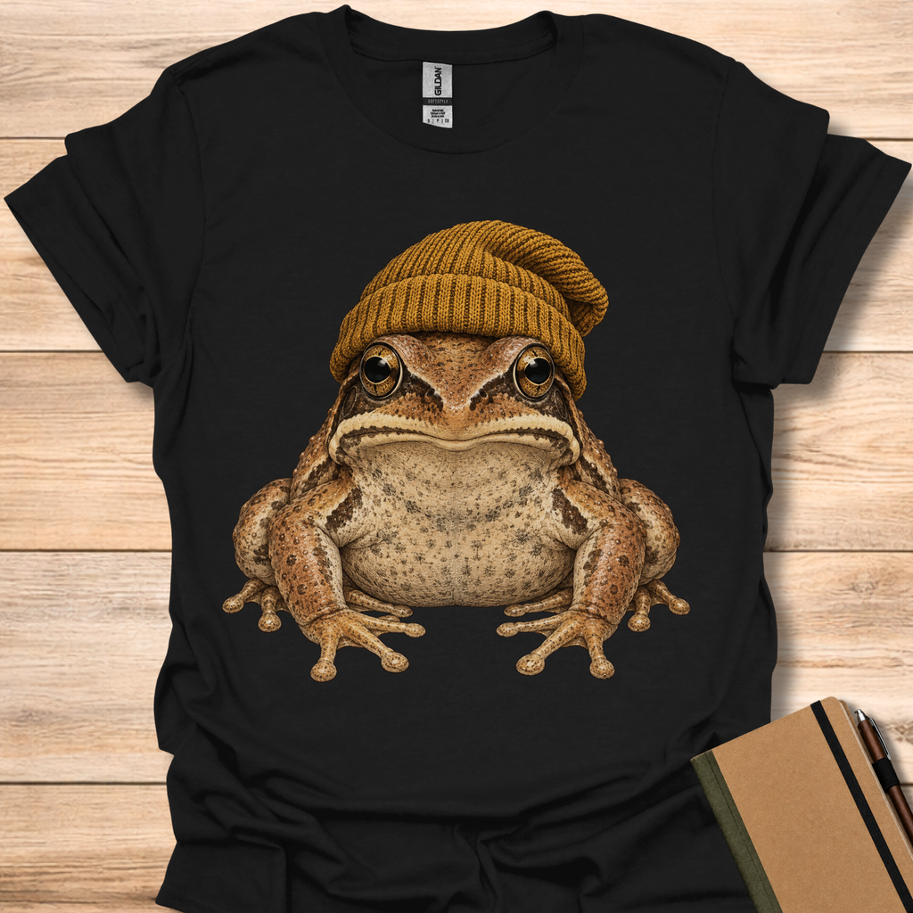 Wood Frog In A Beanie - Black