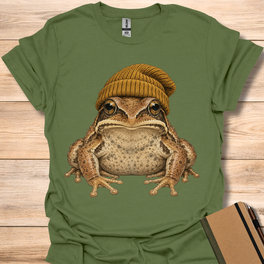 Wood Frog In A Beanie - Military Green