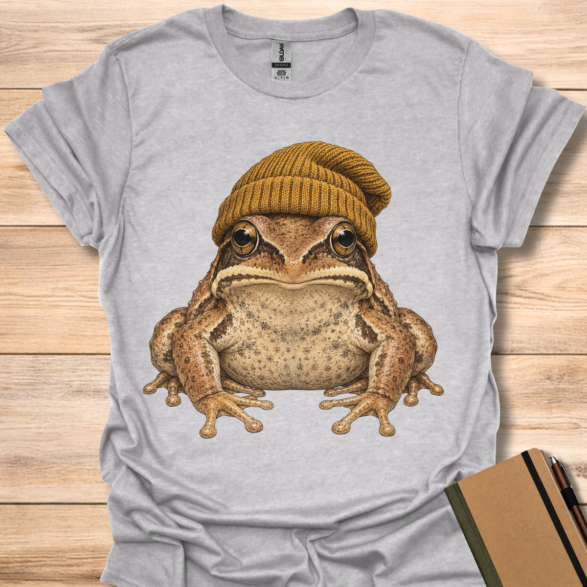 Wood Frog In A Beanie - Sport Grey