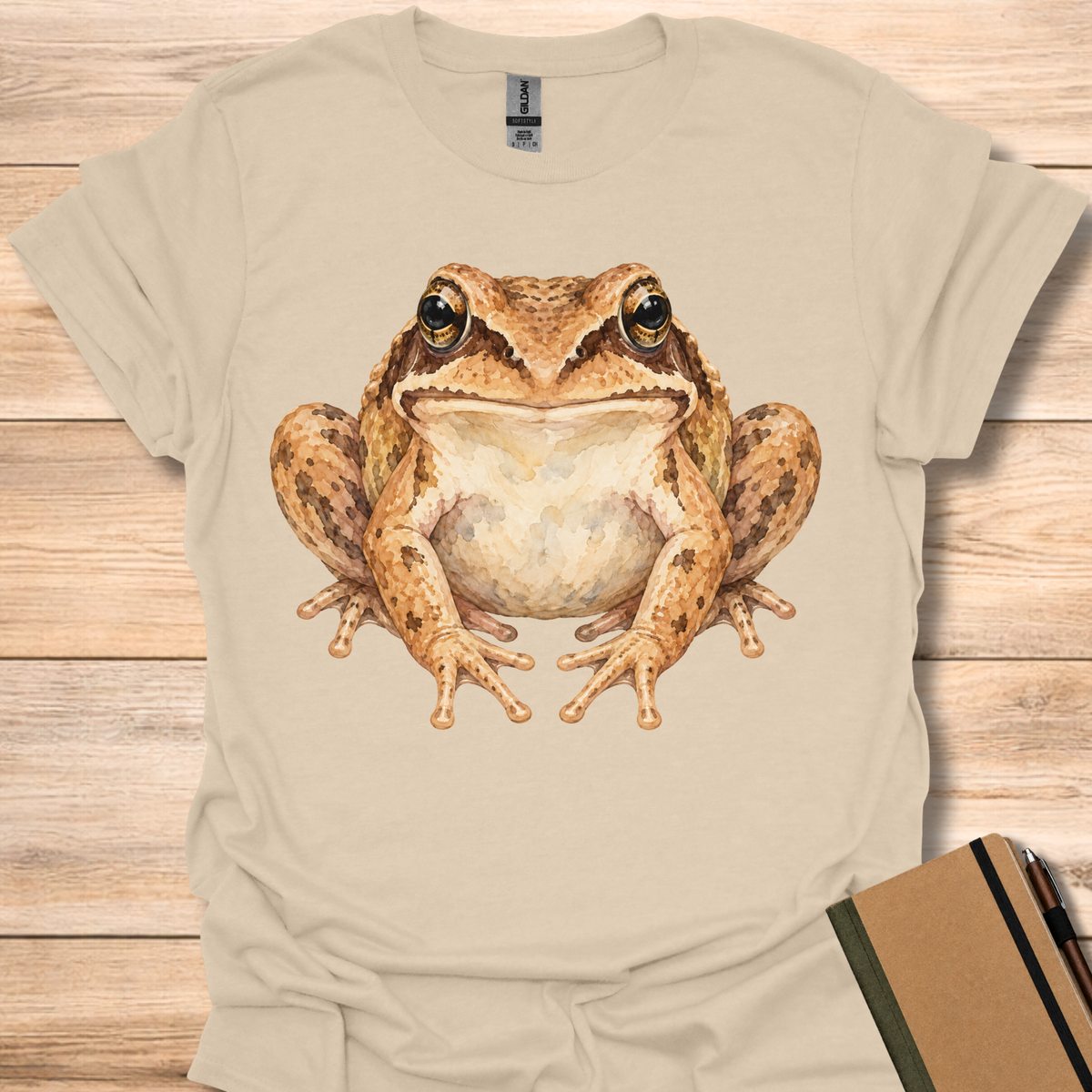 Wood Frog Watercolor Portrait - Sand