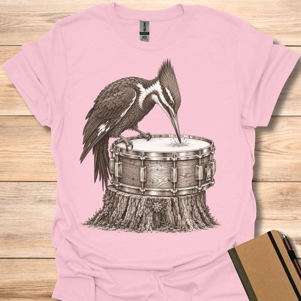 Woodpecker On Snare Drum - Light Pink