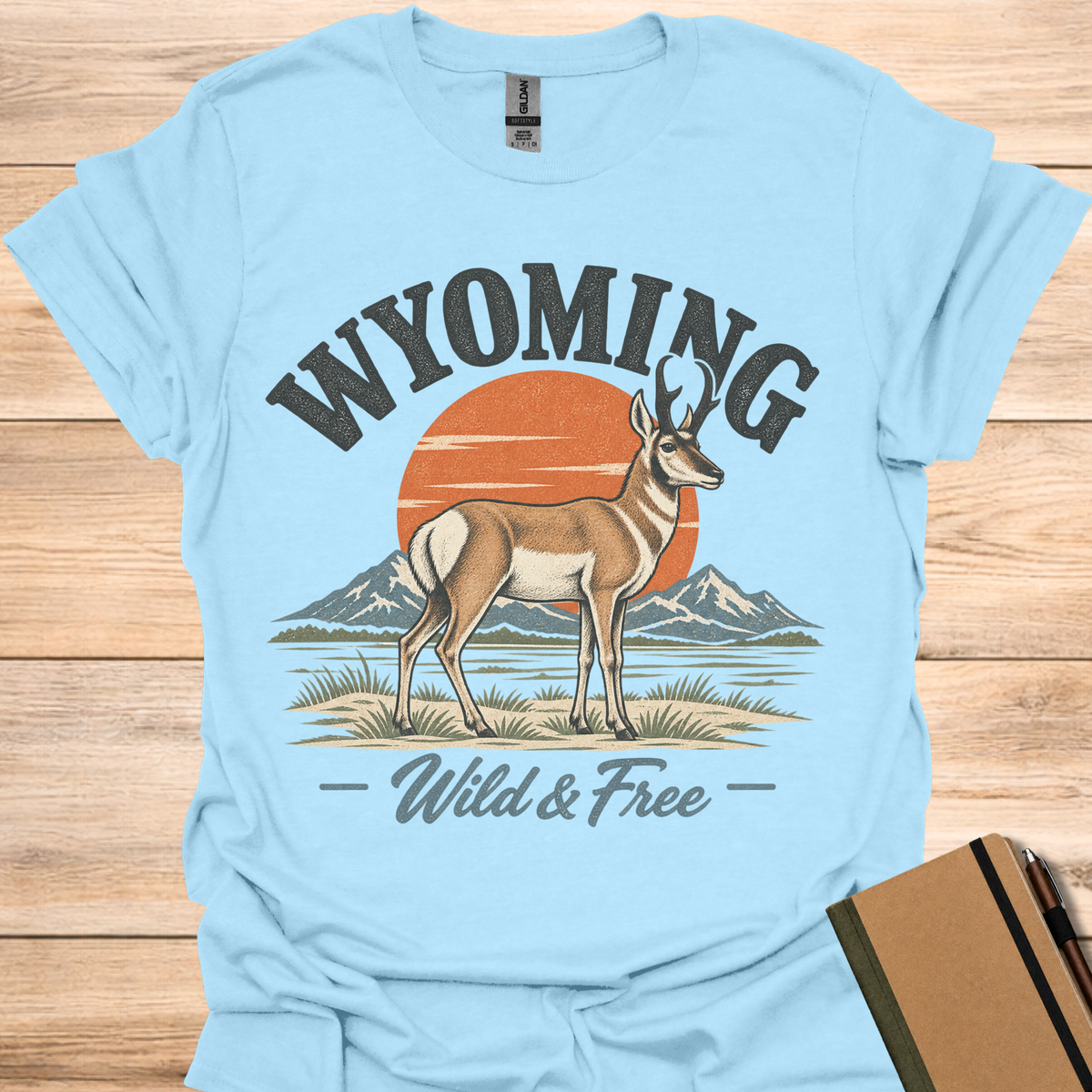 Wyoming Wild & Free - Light Blue